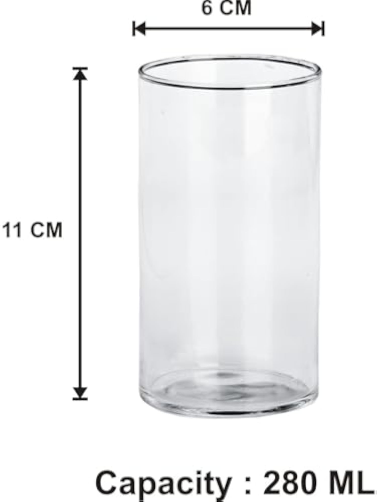 Multipurpose Drinking Glass, Pack of 1, 250 ml Transparent