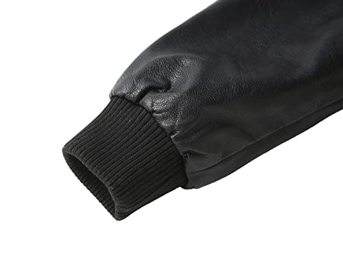 Girls Leather Jacket Children Motorcycle Jacket Kids Zipper Hooded Faux Leather Coat4