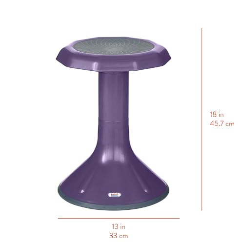 Image of Back2School Express Wobble Sensory Stool for Classroom - 18 inch Active Flexible Seating Chair for Kids, 220lb Capacity, GREENGUARD Gold Certified, Eggplant