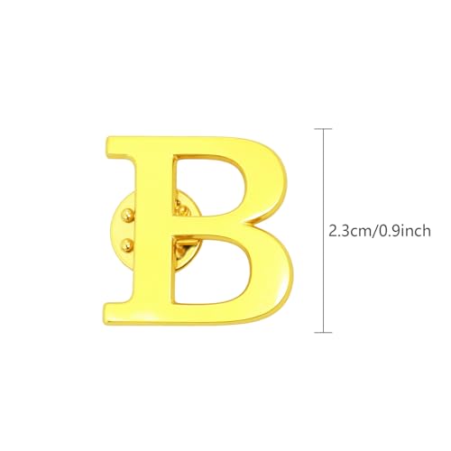 Image of 10Pack A-Z 26 Letters Pins Brooches Silver Plated Metal Broaches Pins-GOLD Initial Breast Brooch pin Tack Name Personalized Gifts for Women Men