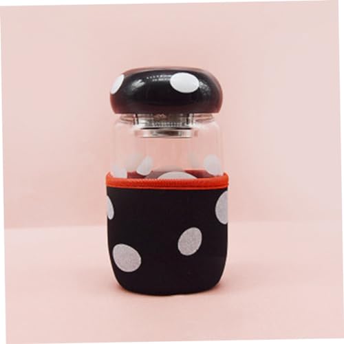 HOLIDYOYO Elegant Glass Cup 300ml Capacity Lid and Strainer Leakproof Heat Resistant for Lovers