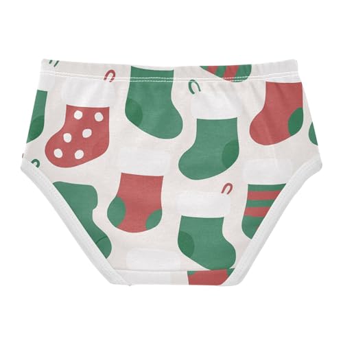Girls' Stretchy Triangle Panties Comfort Color for Kids Christmas Stockings Pattern in Sizes 2T,3T, 4T, 5T, 6Y and 8Y2