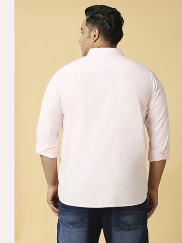 Image of Thomas Scott Men's Plus Size Cotton Casual Shirt | Regular Fit | Long Sleeves | Spread Collar | Solid | Soft & Breathable | Everyday Comfort Shirt for Men