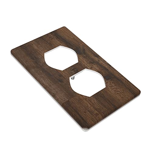Guivupp Light Brown Wood Grain Electrical Outlet Cover Decorative Funny Wall Plate For Bedroom Kitchen Living Room Home Decor #TOP2