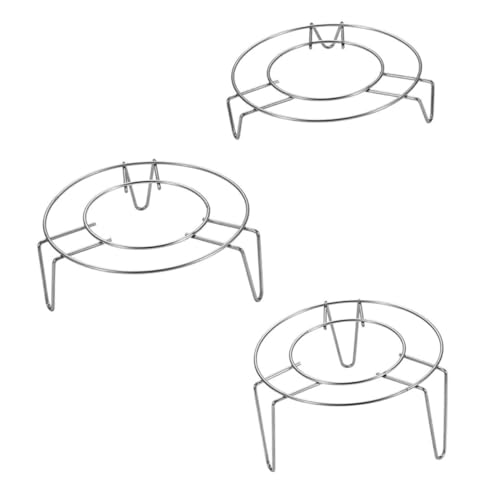 HOLIDYOYO Steamer Rack Trio Set 3pcs Stainless Steel Steaming Tray Cooking Stand Heat-resistant Pot Holder for Dumplings Fish Baking Kitchen Use