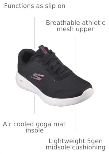 Image of Skechers Women's Go Walk Joy Ecstatic Sneaker | Air-Cooled Goga Mat Insole, 5GEN Cushioned Midsole, Machine Washable, Vegan, Elastic Bungee Laces