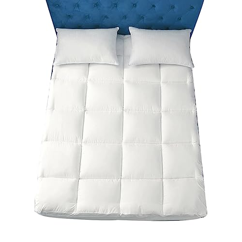 Image of Linenwalas Microfiber Super Soft Fluffy Mattress Padding /Topper for Comfortable Sleep, 5 Star Hotel Feel - Single Size in White, Mattress Topper Like Hotel (36x72 inch)