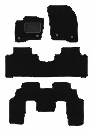 Tapis de sol Ford S-Max MK2 7 places en velours noir 4 pièces