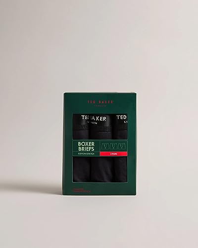 Ted Baker Men's 3 Pack Cotton Stretch Boxer Briefs, Black3