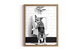 aj decor Chihuahua Print Art Poster - Funny Gift for Men, Women, and Dog Lovers - Humor Black & White Wall Art for Bathroom, Restroom, Mancave, Kids Room 279 (Chihuahua, 14" L x 11" W, Wood Frame)