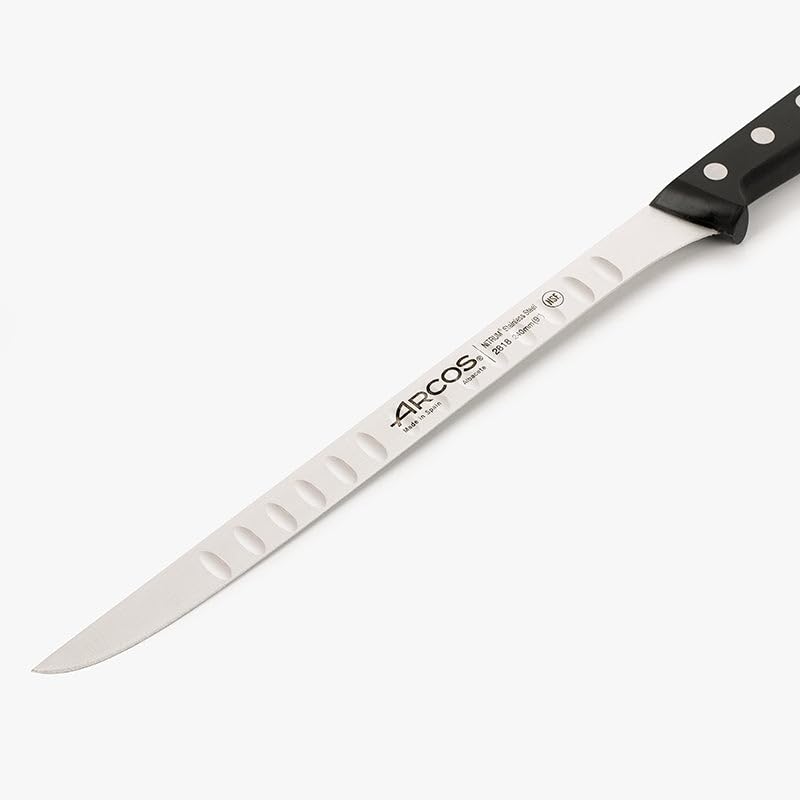 Arcos Cuchillo Jamonero con Alveolos de Acero Inoxidable. Hoja 240