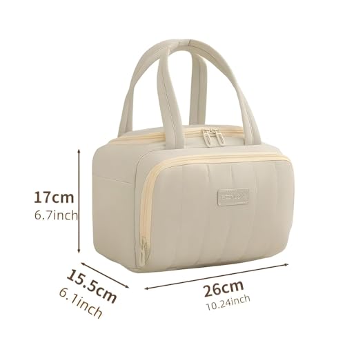 Image of SVH Leak-Resistant Insulated Lunch Bag for Women & Kids | Thermal Lunch Tote with Double Zipper, Front Pocket & Reusable Design for Office, School & Travel (Mint Cream)