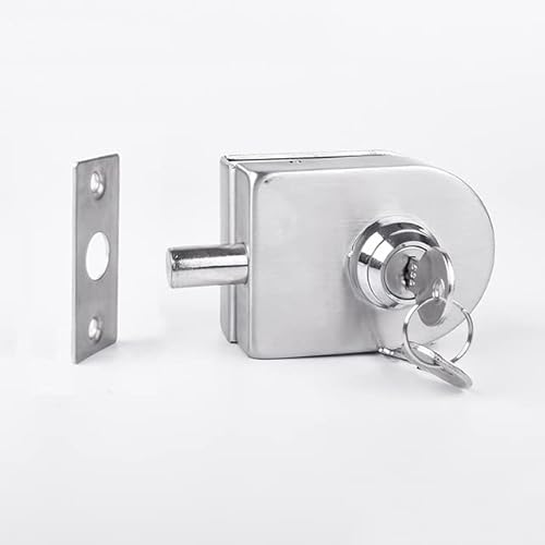 Glastürschloss, ohne Bohren, Diebstahlsicherung, Sicherheitsschloss mit Schlüssel, ohne Bohren, Bodenriegel für Büro, Badezimmer, Öffnen/Schließen für Tür, 10-12 mm Glastürschloss, ohne Bohren, Diebstahlsicherung, Sicherheitsschloss mit Schlüssel, ohne Bohren, Bodenriegel für Büro, Badezimmer, Öffnen/Schließen für Tür, 10-12 mm