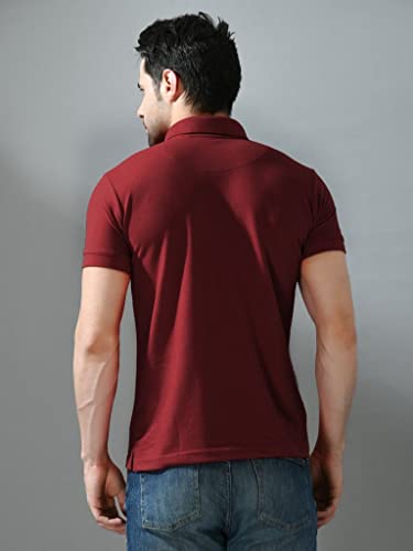 Image of Leriya Fashion T Shirt for Men | Polo T-Shirt for Man | Men's Half Zip Polo T-Shirt | Lightweight Breathable Summer Wear | Textured Knit Casual Stylish Tee | Short Sleeve Smart Casual Top for Man