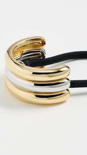 LELET NY Women's Glossy Triple Arch Petite Pony Cuff, Mixed Metal, Gold, One Size3