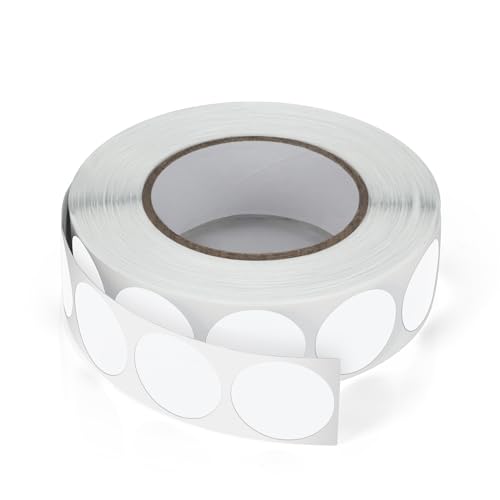Autocollants ronds de 19 mm, couleur blanche, rouleau de petits points adhésifs, codification par...