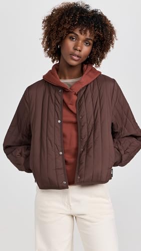 RAINS Women’s Banja Liner Bomber Jacket in Frame Brown - Cozy XL Essential for Every Season - Image 2