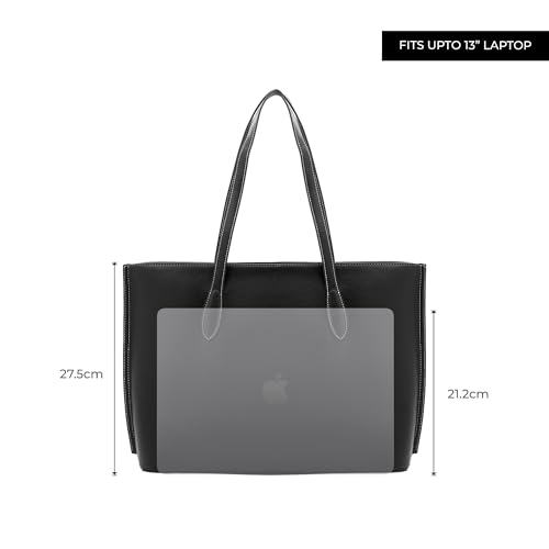 Image of Miraggio Sandra 13 Inch Laptop Tote Bag For Women Office Use | Office Tote Bag With Zipper Closure | Stylish Totes