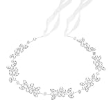 Luxorium 1 Stück Haarschmuck Kommunion Mädchen Kopfschmuck für Erstkommunion Haarkranz mit Perlen Kristall für Kinder zur Taufe Hochzeit