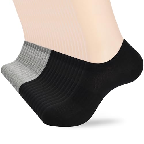 AHOVIT No Show Socks Women/Men 6-12 Pairs Low Ankle Invisible Non Slip