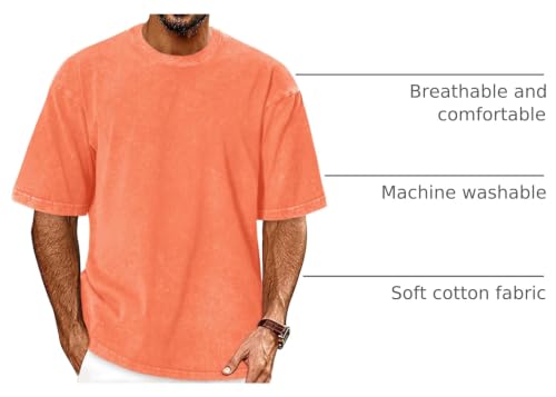 Image of Oversized Tshirts for Men Short Sleeve Vintage Washed Basic Loose Tees 2026