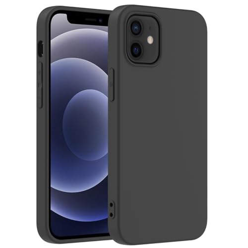 MEGANTREE Phone Case Compatible with iPhone 12 Case, Black Soft TPU Matte Finish iPhone 12 Pro...