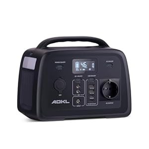 ADKL Tragbare DC Powerbank Powerstation, 320Wh Akku für mehrere Geräte, LiFePO4 Akku, 300W Solargenerator mit 300W AC/PD 60W USB-C Ausgang, Für Camping, Draußen, Reisen, Notfälle.