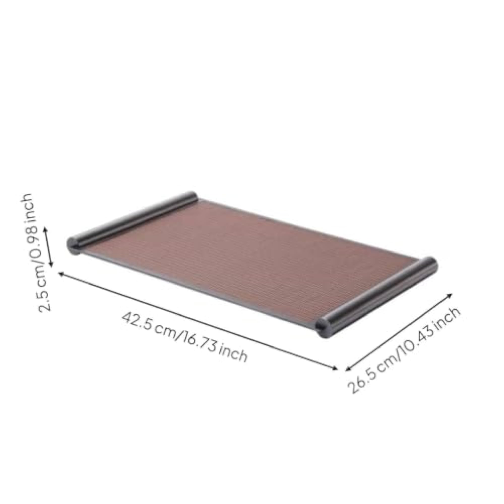 Textured Rectangular Tray with Metal Rails