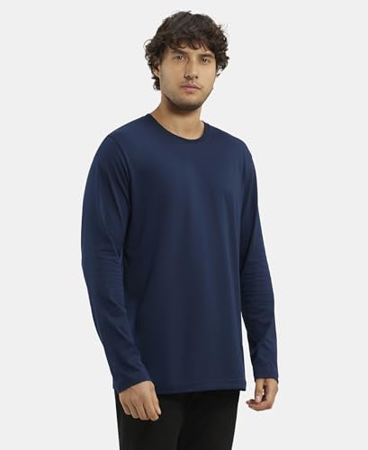 Image of Jockey AM95 Men's Super Combed Cotton Rich Solid Round Neck Full Sleeve T-Shirt