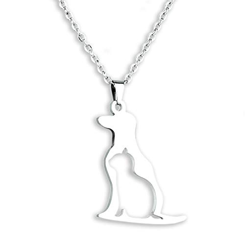 Kivosliviz Cat and Dog Lovers Gifts Dog Lovers Necklace Pet Lovers Gifts for Women Cat and Dog Necklace