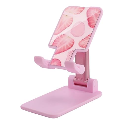 Support de téléphone réglable et pliable au design rose fraise unique