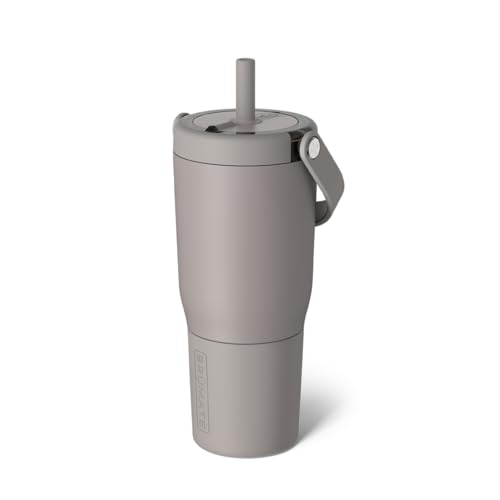 BrüMate Resa BRS25MO - Tumbler with handle and straw 740mL/25oz size 100% leakproof triple-insulated made of Stainless Steel Silicone sleeve cup-holder friendly Mocha color