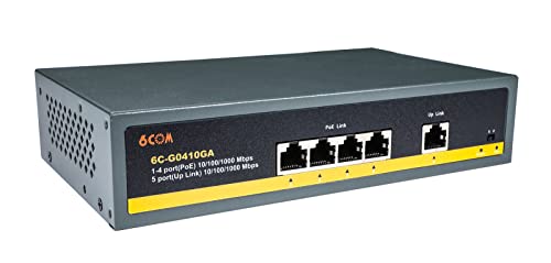 Image of 5 Port Gigabit Unmanaged PoE Switch with 4 Gigabit PoE+ Port, 1 Gigabit UP Link Port, 802.3af /at 78W (52V 1.5A), Built-in Power, Plug and Play