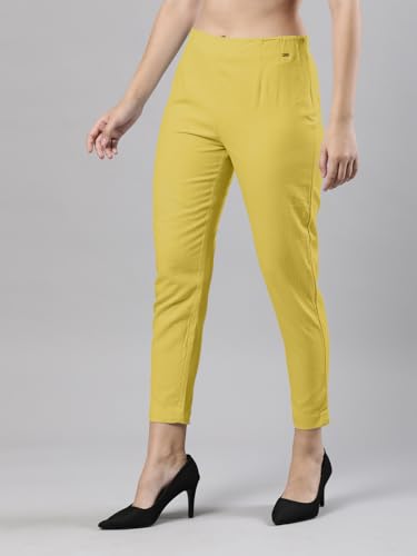 Image of Femmora Comfortable Fit Solid Straight Pant, Breathable Cotton Fabric with Side Zip Button Closure, for Women, Pack of 1