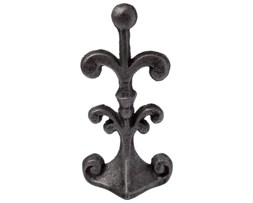 Fleur De Lis Cast Iron Door Stop | Decorative Door Stopper Wedge | with Padded Anti-Scratch Felt Bottom | Vintage Design | 4x3.5x7.75" by Comfify