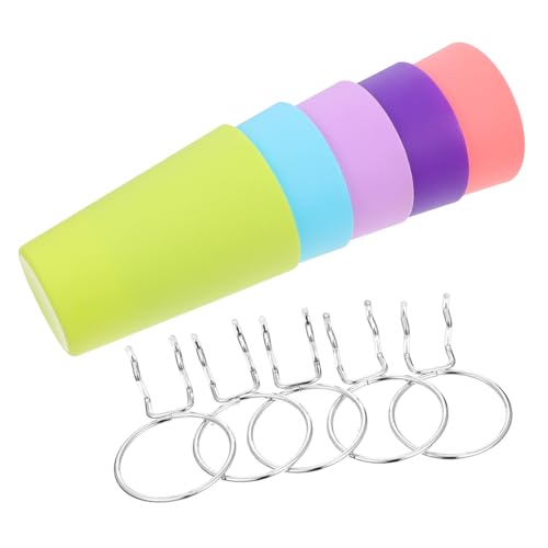 DECOMELODY 5 Pack Home Mug Rack Set Round Cup Holders Storage Iron Cup Racks for Kitchen Bathroom Office Random