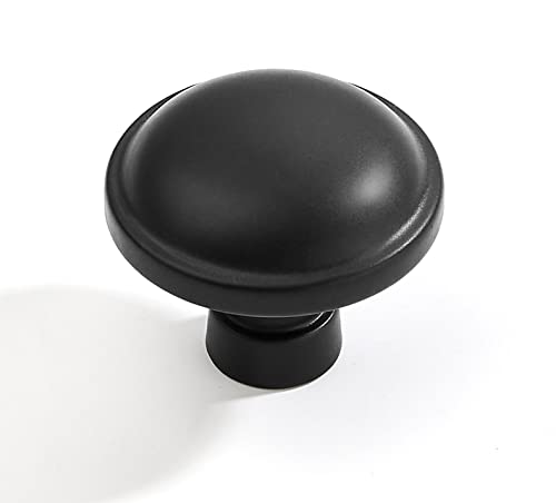 khtumeware 20 Pack Drawer Pulls - 1-1/4 Inch Matte Black Cabinet Knobs - Solid Round Dresser Drawer Knobs - Simple Cabinet Hardware