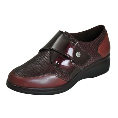 PITILLOS - 5314 Blucher de Piel para Mujer Plantilla Extraíble Burdeos Talla: 40