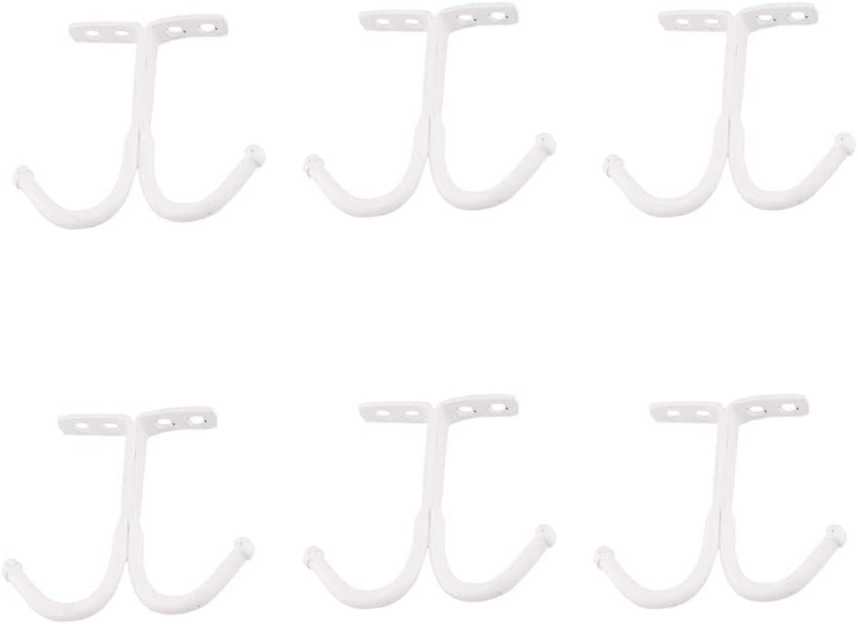 YES Time Double Prong Ceiling Hooks,6 Piece Under Shelf Coat Hooks Bathroom Hook