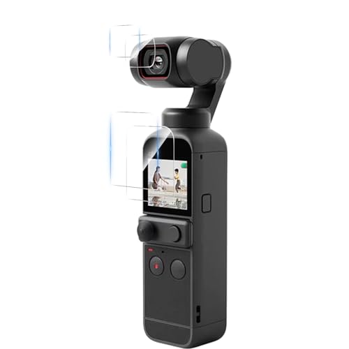 対応 DJI POCKET 2 / DJI OSMO POCKET ガラスフィルム DJI POCKET2 フィルム 強化ガラス 液晶プロテクター ガラス アクセサリー【2セット4枚 旭硝子製素材 - 高 品質 】 メイン画面用2枚+レンズ保護フィルム2枚