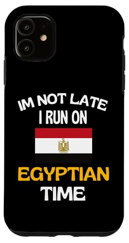 Carcasa para iPhone 11 No llego tarde Corro en tiempo egipcio Divertido Egipto