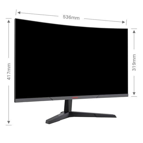 KOORUI 24 Zoll Curved Gaming Monitor, FHD 1080p, 4ms Reaktionszeit,165Hz Bildwiederholraten, DCI-P3 90%, SRGB 100%, HDMI 1.2, DP 1.2, Audioanschluss, 250cd/m² Helligkeit Schwarz 24E6C – Bild 3