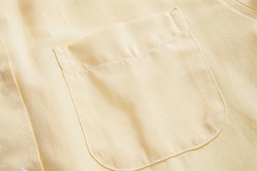 Mens Oxford Shirt Short Sleeve Regular Fit Casual Button Down Shirt with Pocket4