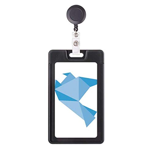 Porte-badge rétractable Origami Pigeon Bleu, cadeau original pour collègue