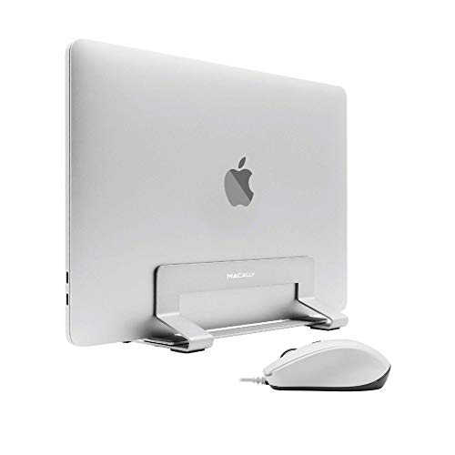 Macally USB C Wired Mouse and an Adjustable Vertical Laptop Stand, Universally Designed for Any Laptop