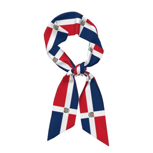 Dominican Republic Printing Women's Fashion Scarf - Head Hair Accessories Versatile Scarf for Women Valentine's Day and Mother's Day, Black, One Size