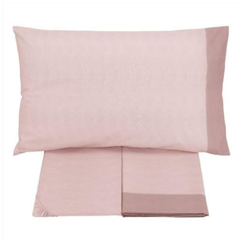 Gabel Chromo Completo Lenzuola, Matrimoniale, Puro Cotone, rosè