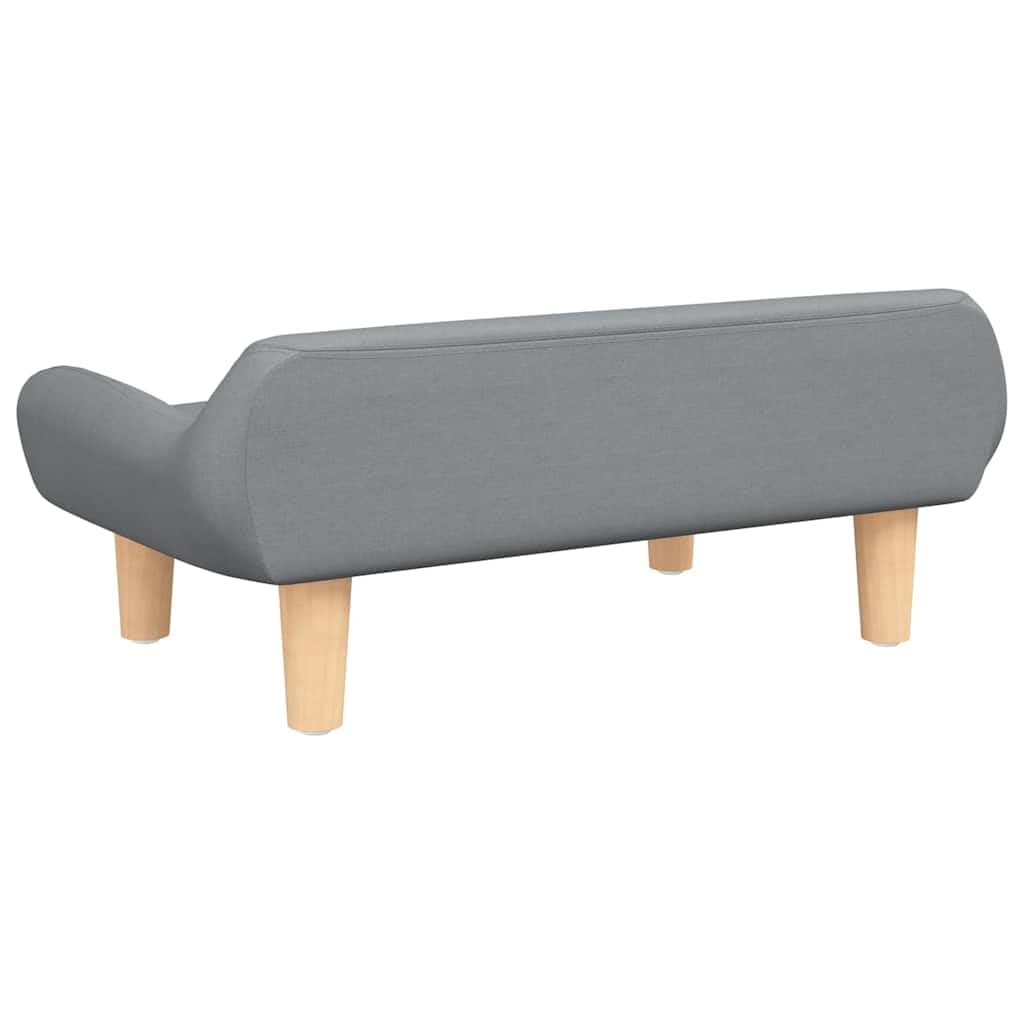 Legowisko dla małych psów, sofa dla zwierząt domowych z drewnianą ramą, miękka sofa dla psa, 70 x 40 x 24 cm, jasnoszare