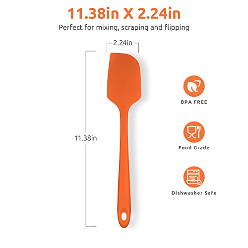 Image of U-Taste Silicone Large Spatula, 600ºF High Temp Bowl Scraper, 11.38 inch /Orange