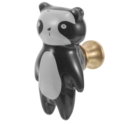 Angoily Tiradores para Puertas de Armario Panda Creativos Tiradores Infantiles Ergonómicos de Cerámica y Latón Pomos Divertidos para Cómoda y Muebles Infantiles Manillas Decorativas para